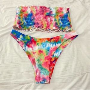 Zaful Tie Dye Bathing Suit